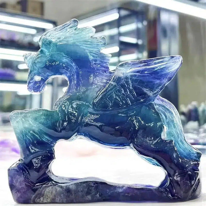 Fluorite Unicorn Crystal Carving