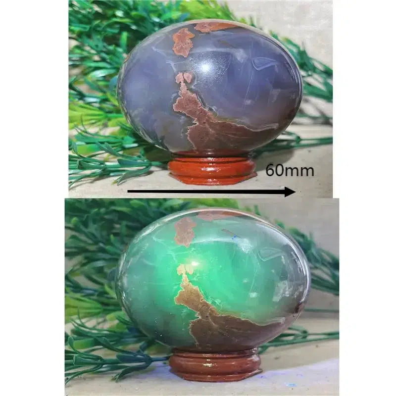 Football Agate Sphere UV Reactive