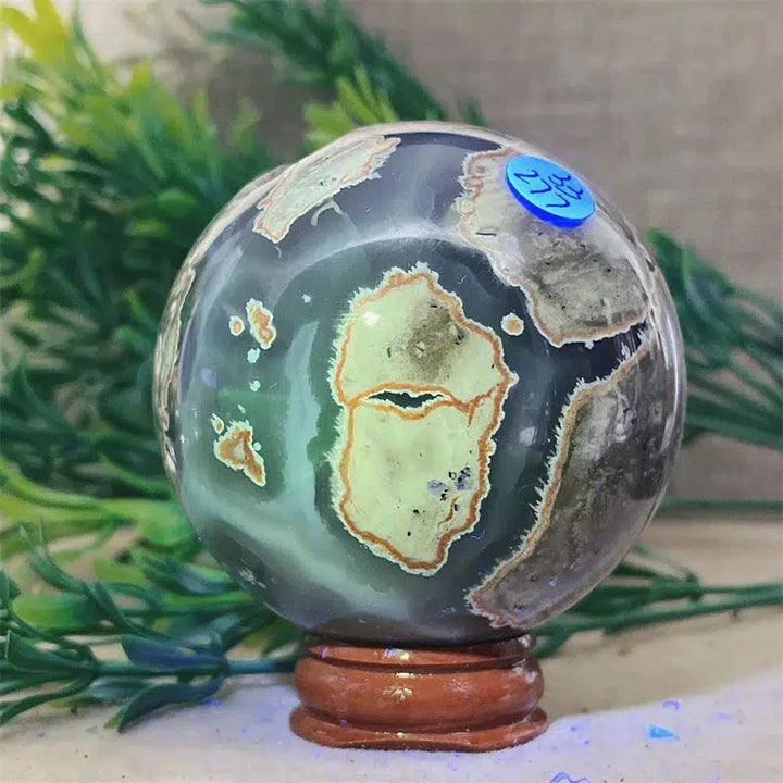 Football Agate Sphere UV Reactive