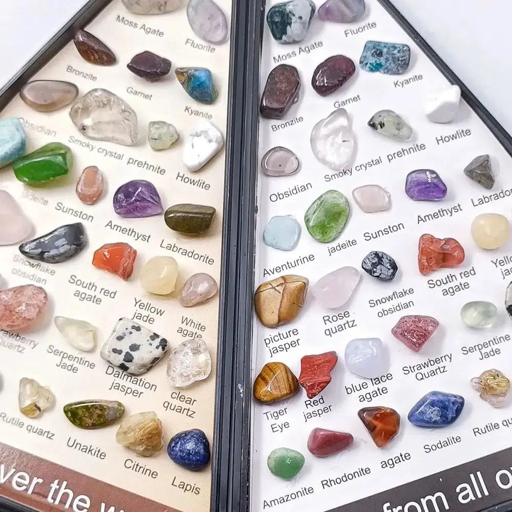 Framed 36 Specimen Minerals Sample Gift Set