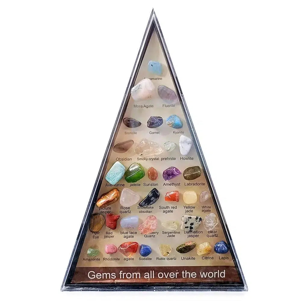 Framed 36 Specimen Minerals Sample Gift Set