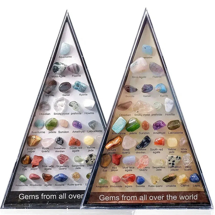 Framed 36 Specimen Minerals Sample Gift Set