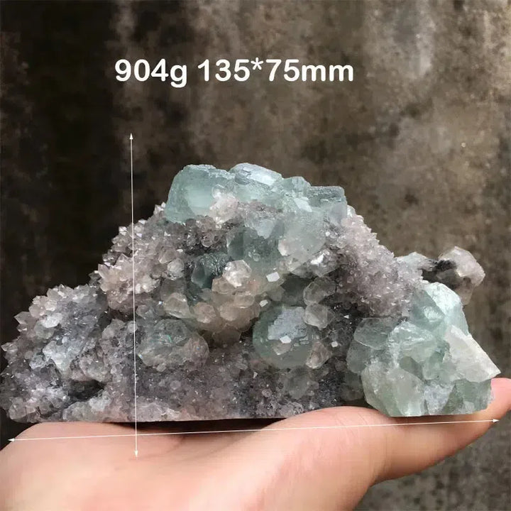 Fujian Quartz and Fluorite and Calcite Symbiosis Cluster