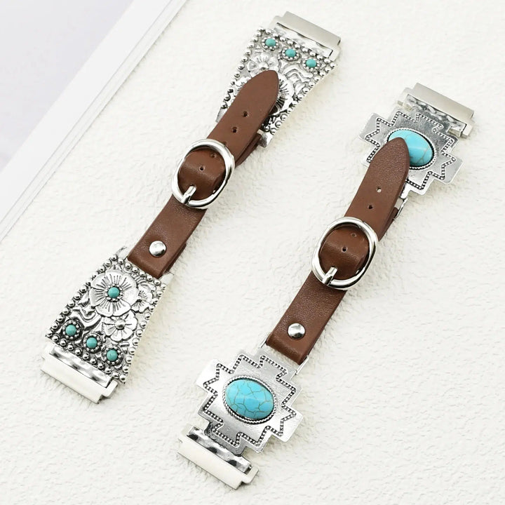 Galaxy Watch Turquoise with Leather Strap