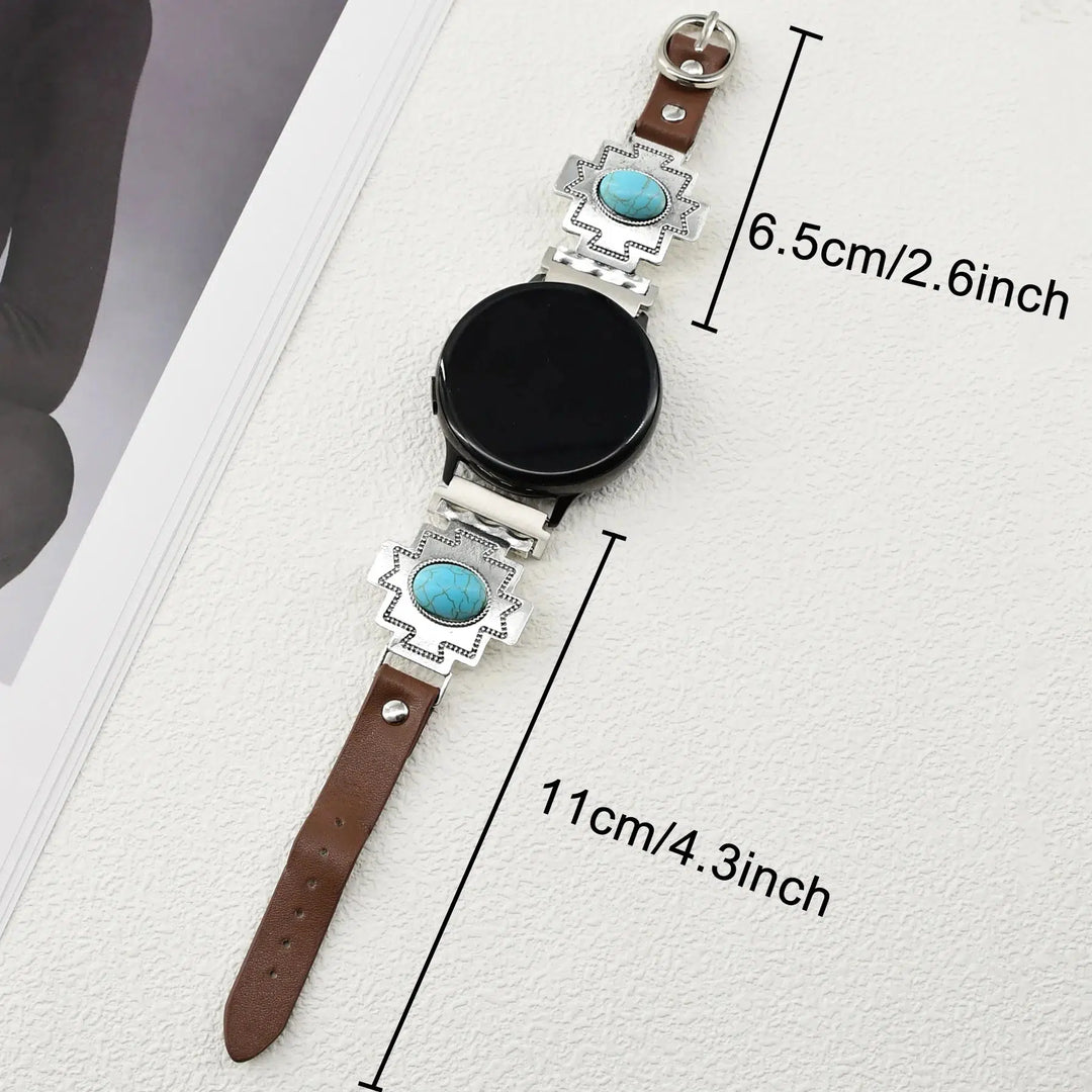 Galaxy Watch Turquoise with Leather Strap