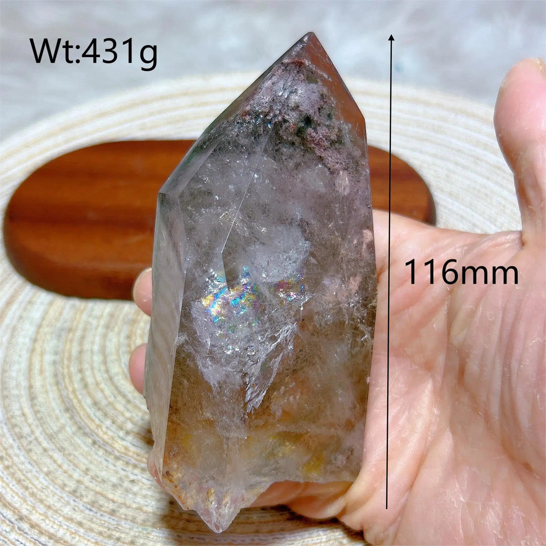 Garden Quartz Point With Rainbows