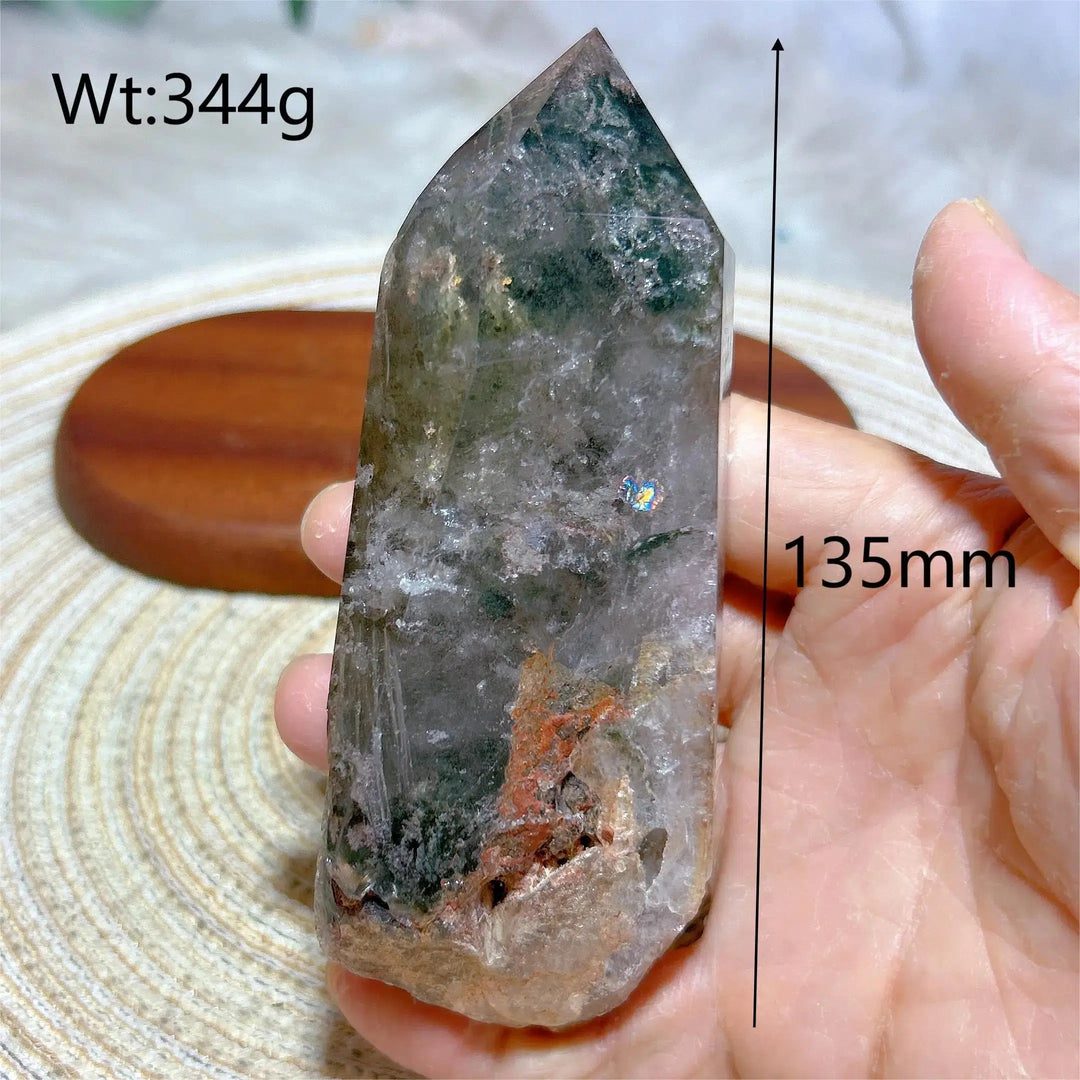 Garden Quartz Point With Rainbows