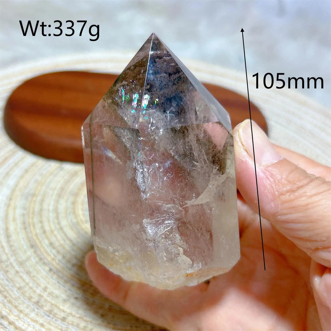 Garden Quartz Point With Rainbows