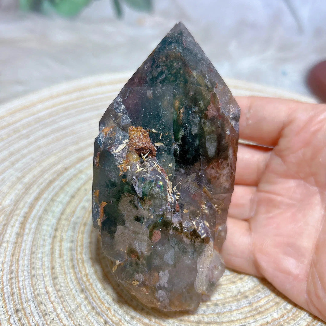 Garden Quartz Point With Rainbows