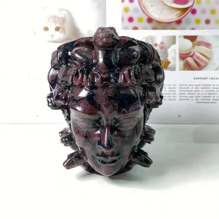 Garnet Carved Medusa Head