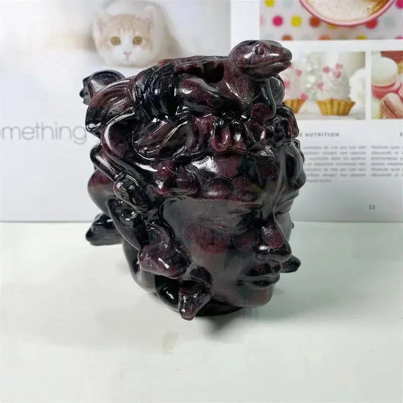 Garnet Carved Medusa Head