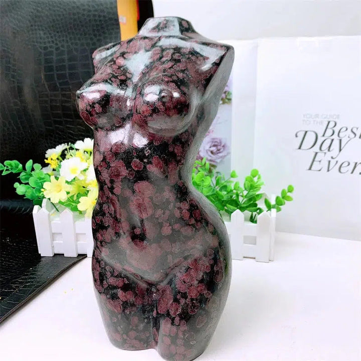 Garnet Female Figure Carving