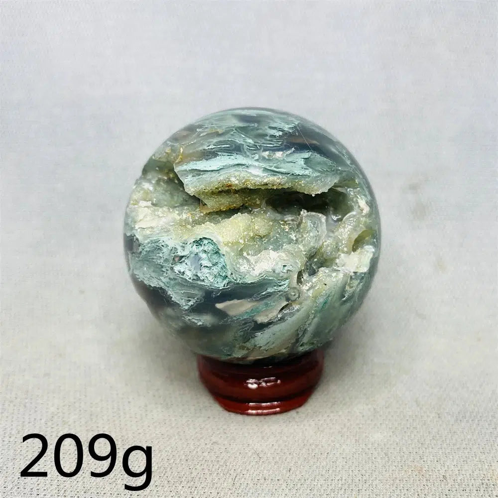 Geode Moss Agate Sphere