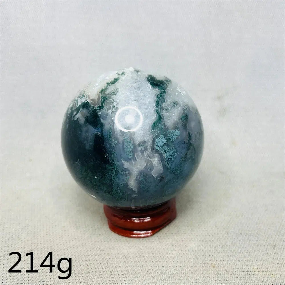 Geode Moss Agate Sphere