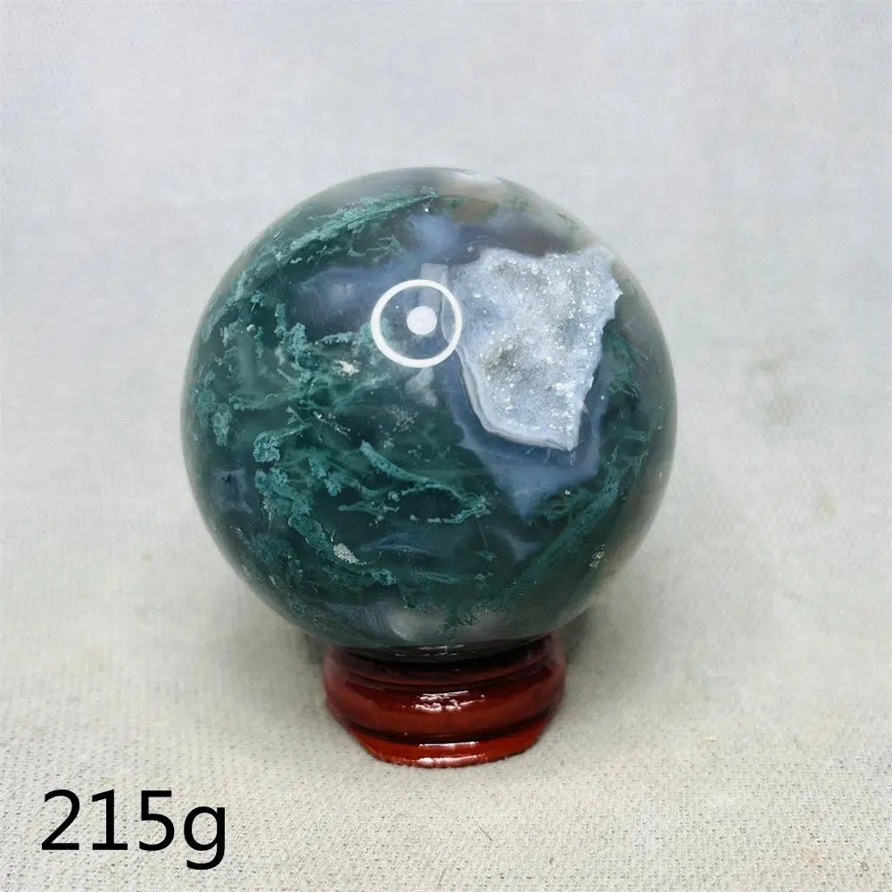 Geode Moss Agate Sphere