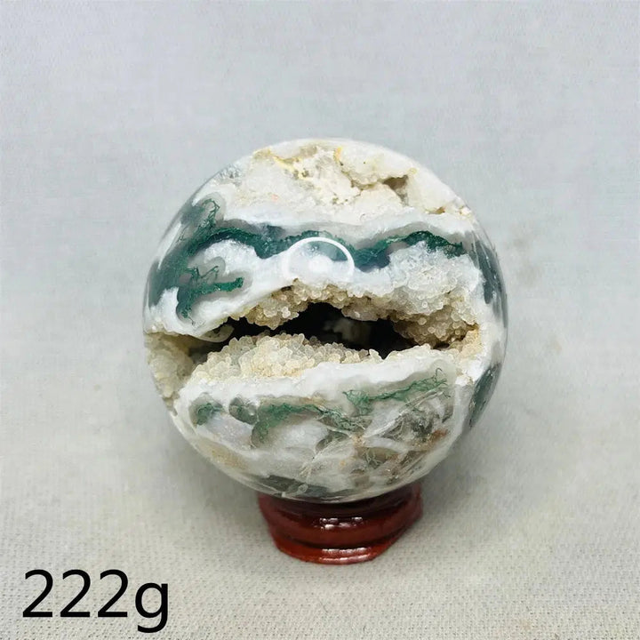 Geode Moss Agate Sphere