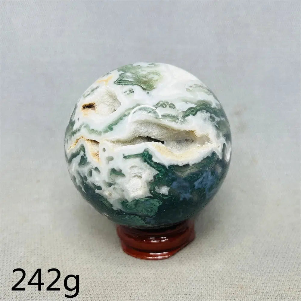 Geode Moss Agate Sphere