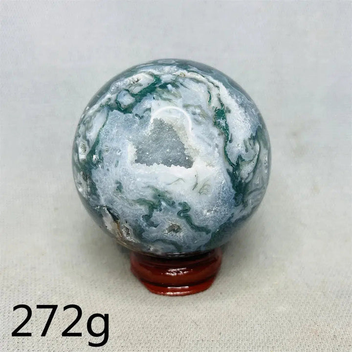 Geode Moss Agate Sphere