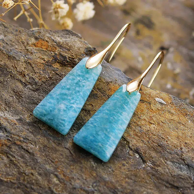 Geometric Dangle Crystal Earrings