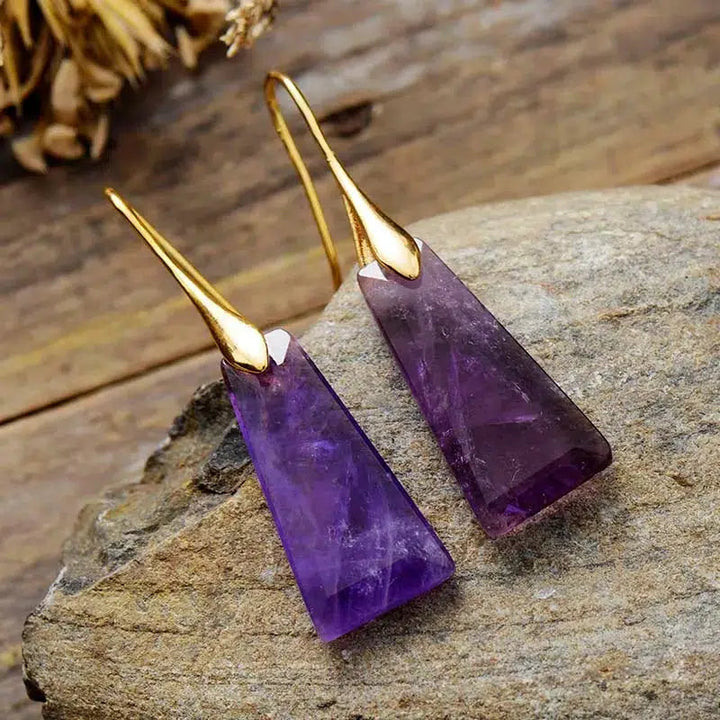 Geometric Dangle Crystal Earrings