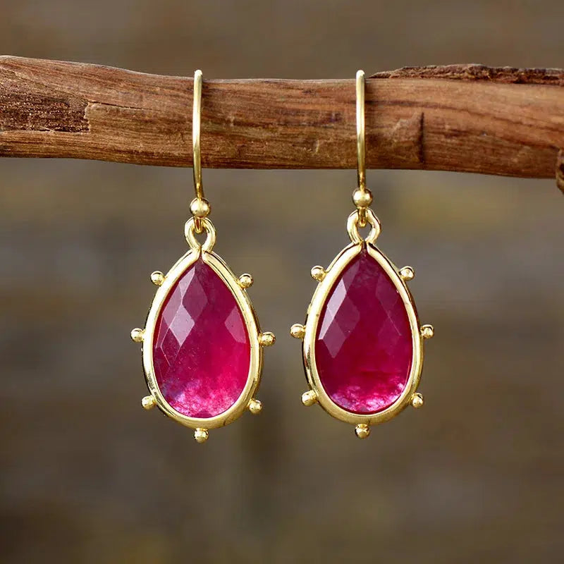 Gold Plated Waterdrop Dangle Earrings