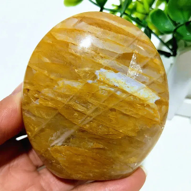 Golden Healer Quartz Freeform Palm Stones