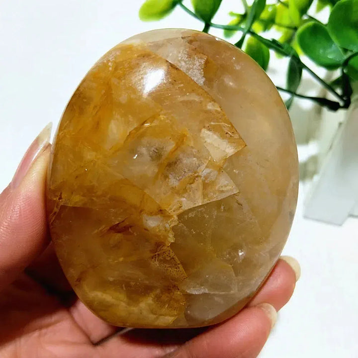 Golden Healer Quartz Freeform Palm Stones