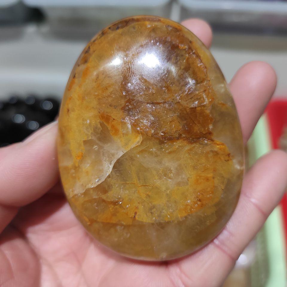 Golden Healer Quartz Palm Stone