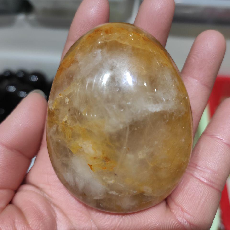 Golden Healer Quartz Palm Stone