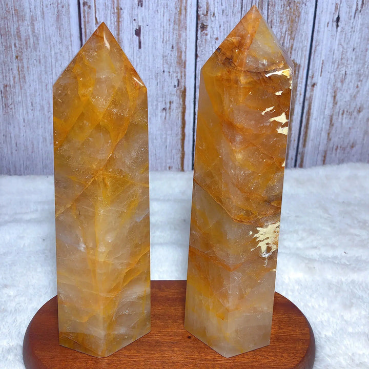 Golden Healer Rainbows Quartz Tower