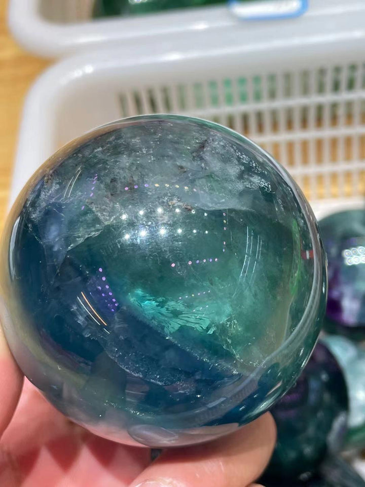 Green And Purple Fluorite Sphere