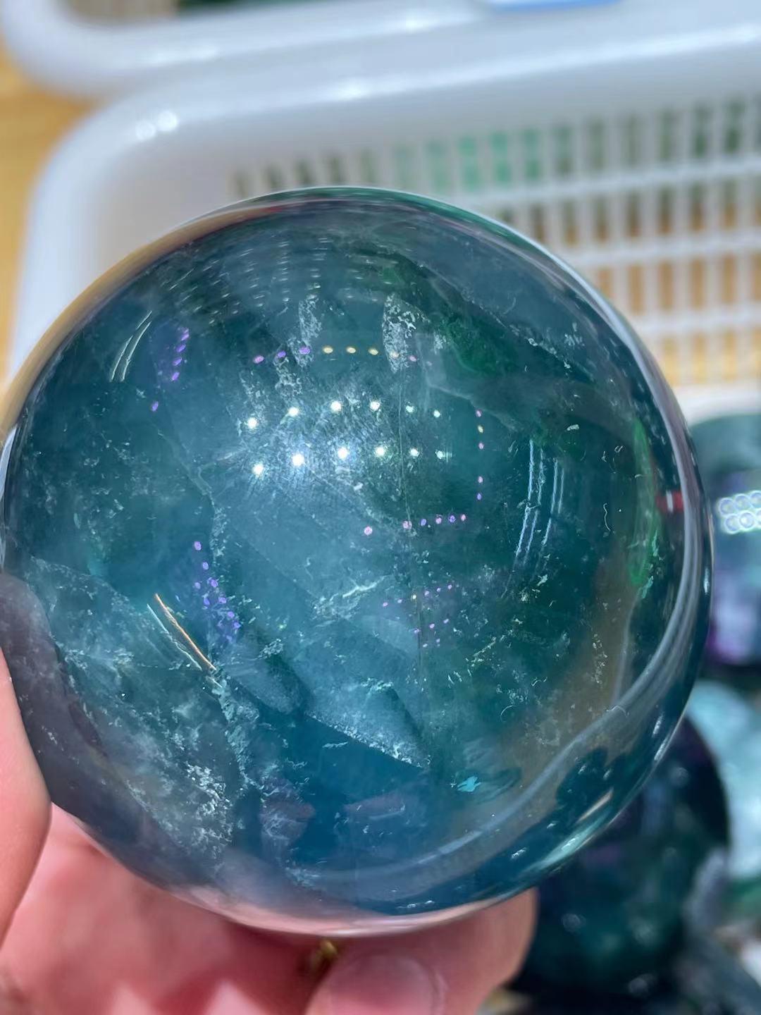 Green And Purple Fluorite Sphere