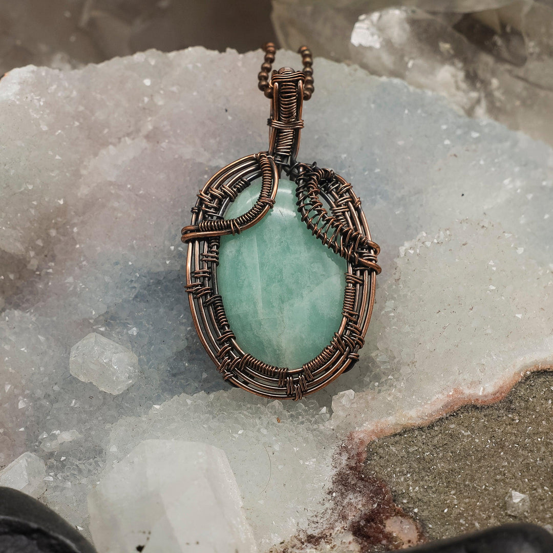 Green Calcite Pendant Necklace - 2.5"