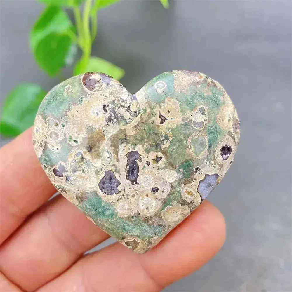 Green Cherry Agate Heart Crystal for Emotional Healing and Harmony-Hearts-Ali-Green Cherry Agate-1 57g-Crystal Destiny
