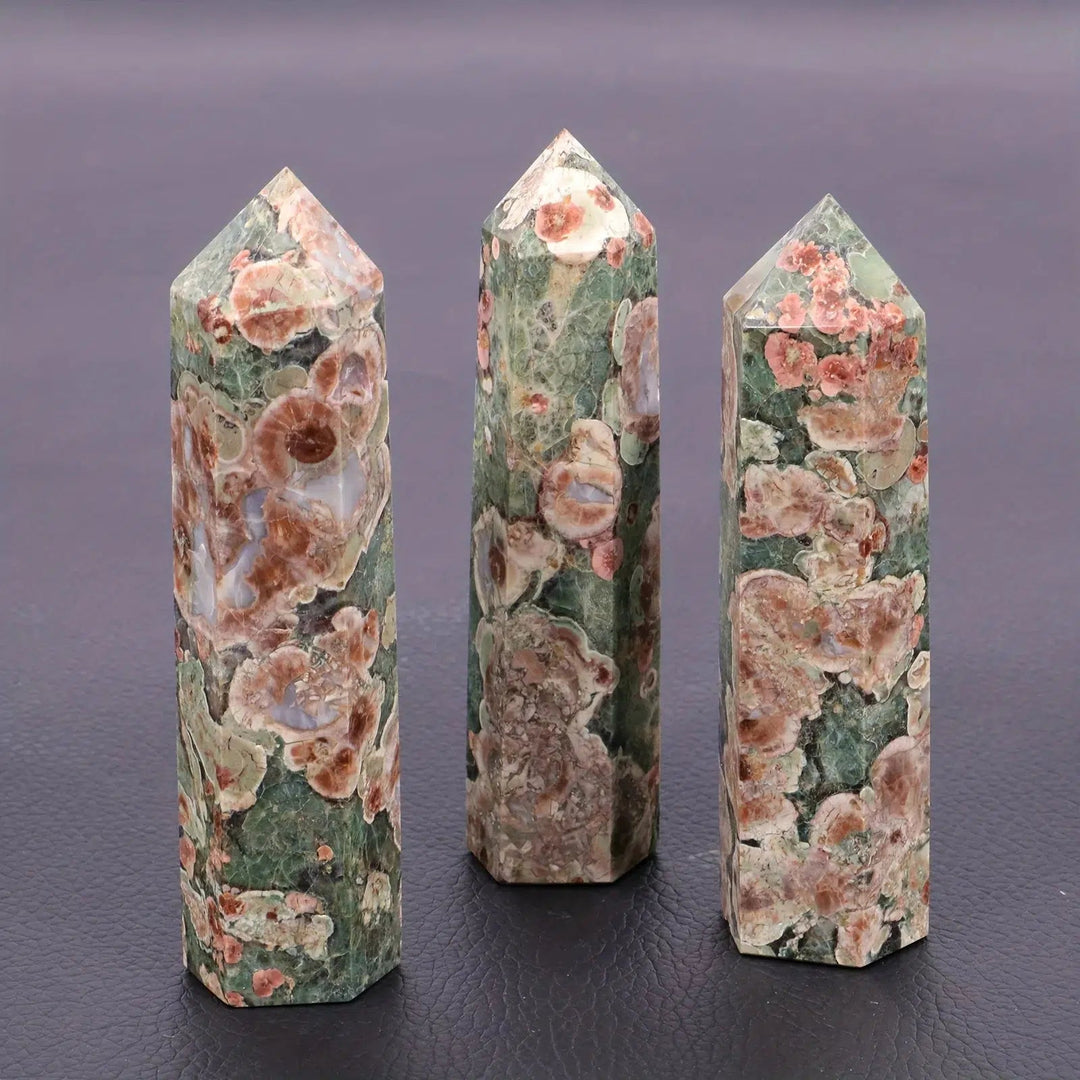 Green Cherry Blossom Agate Tower