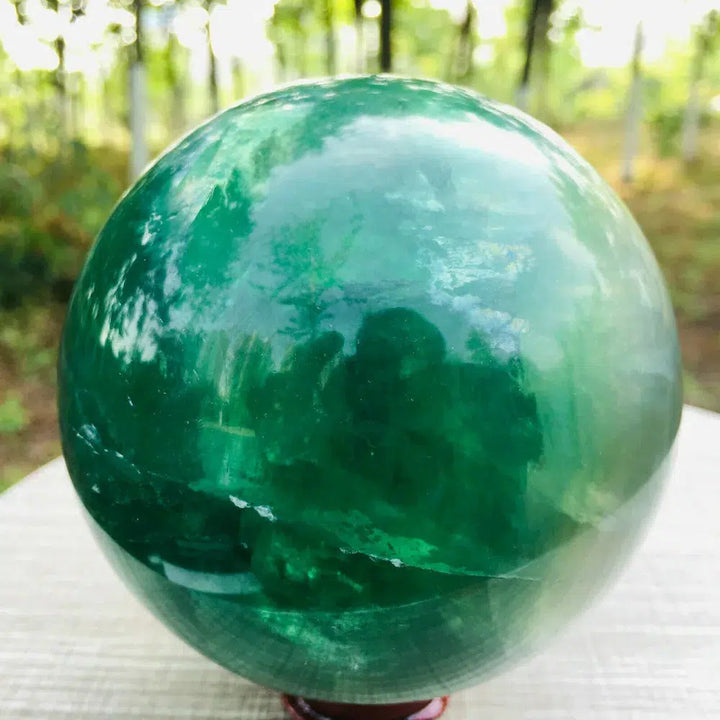 Green Fluorite Crystal Sphere