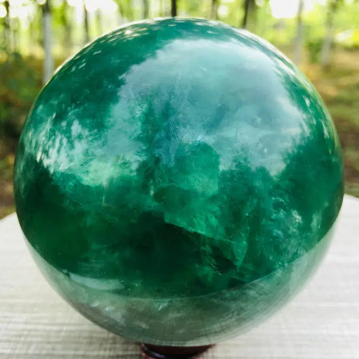 Green Fluorite Crystal Sphere