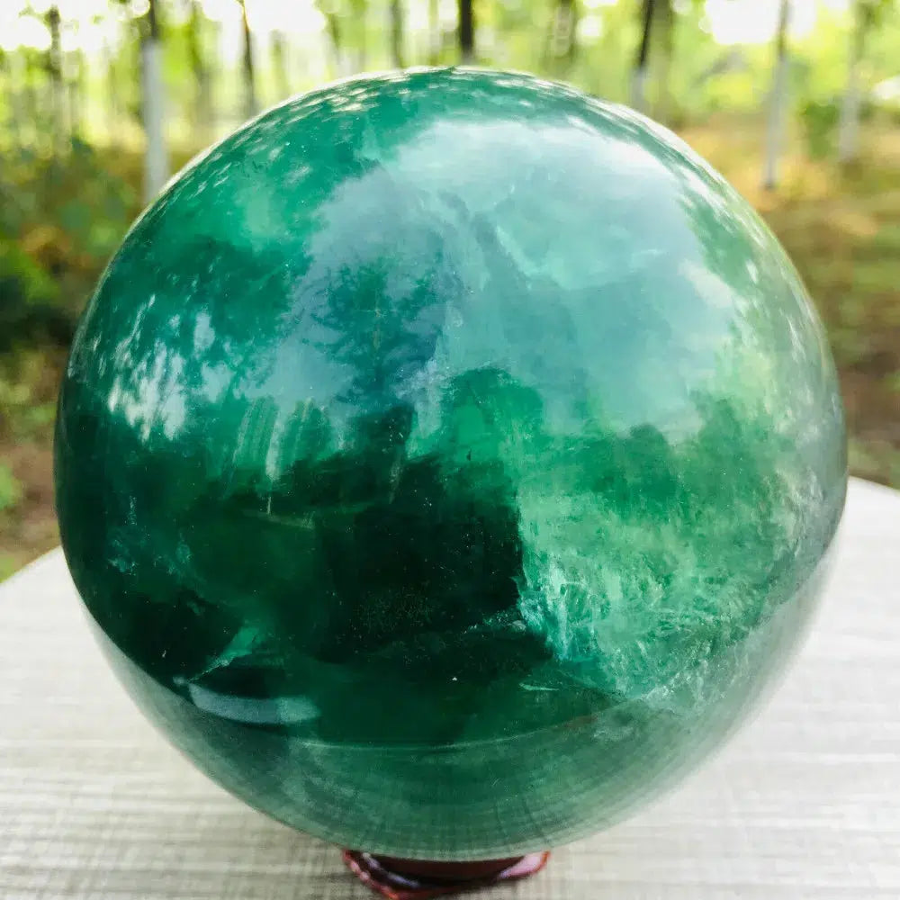 Green Fluorite Crystal Sphere