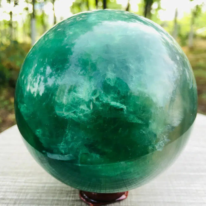 Green Fluorite Crystal Sphere