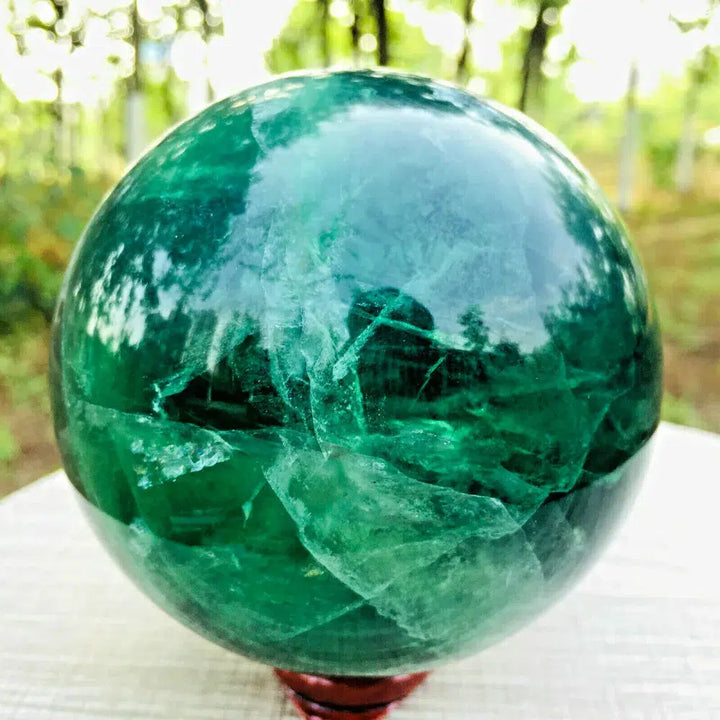 Green Fluorite Crystal Sphere