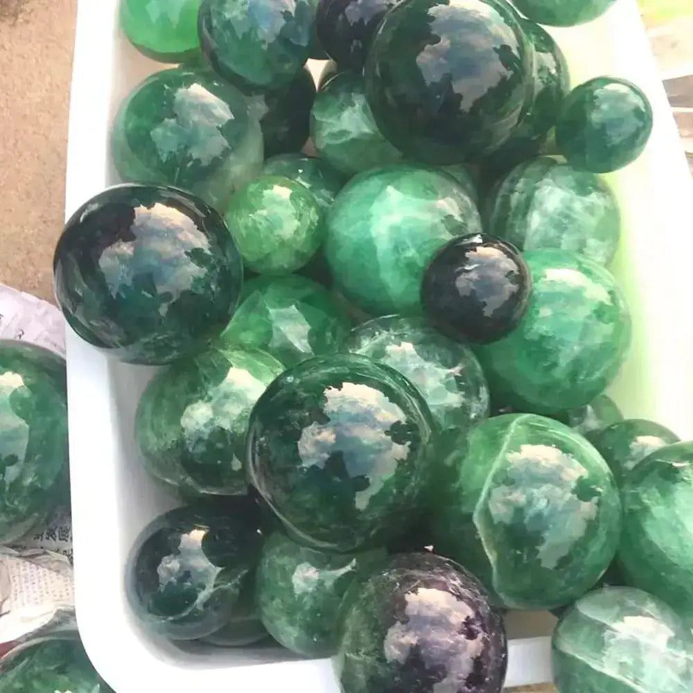 Green Fluorite Sphere for Emotional Balance and Clarity-Spheres-Ali-Green Fluorite-Diameter 30mm-Crystal Destiny