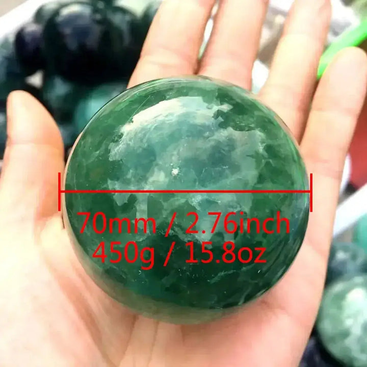 Green Fluorite Sphere for Emotional Balance and Clarity-Spheres-Ali-Green Fluorite-Diameter 30mm-Crystal Destiny