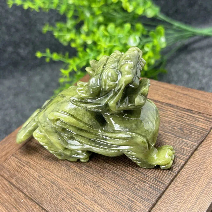 Green Jade Chinese Pixiu Carving