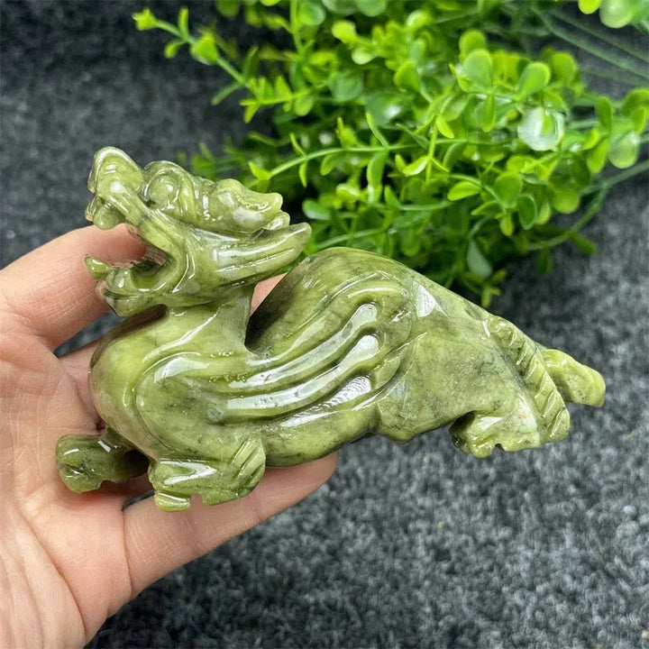 Green Jade Chinese Pixiu Carving