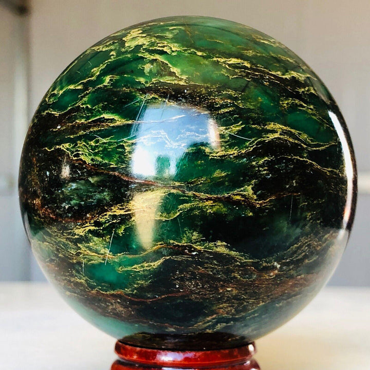 Green Jasper Crystal Sphere