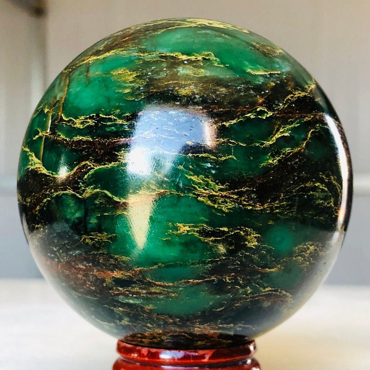 Green Jasper Crystal Sphere