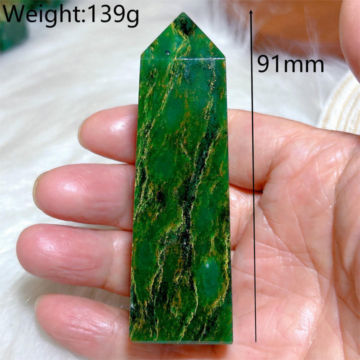 Green Jasper Crystal Tower