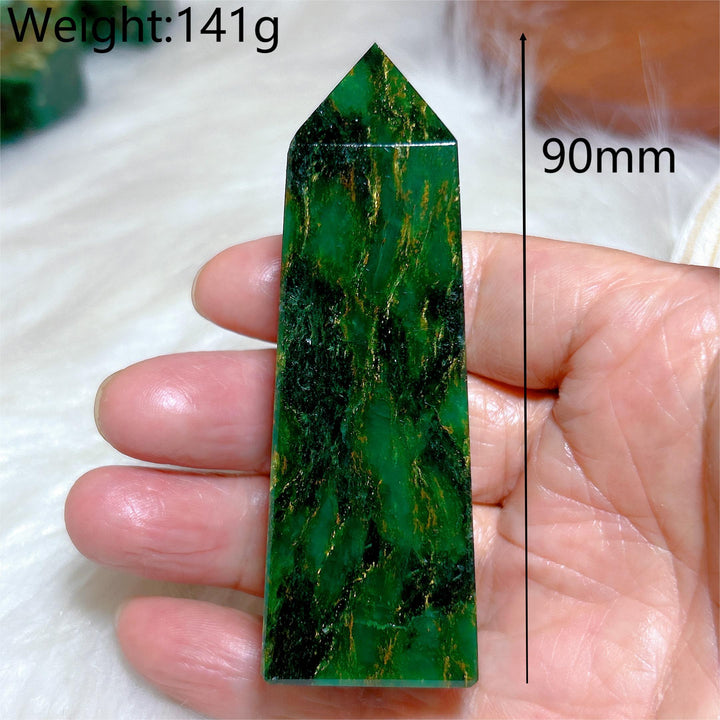 Green Jasper Crystal Tower