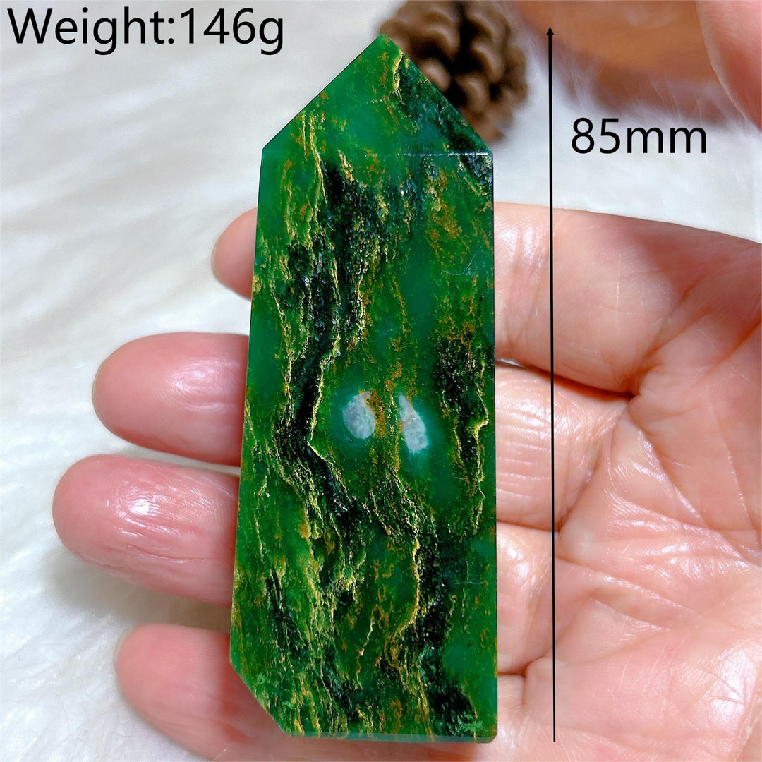 Green Jasper Crystal Tower