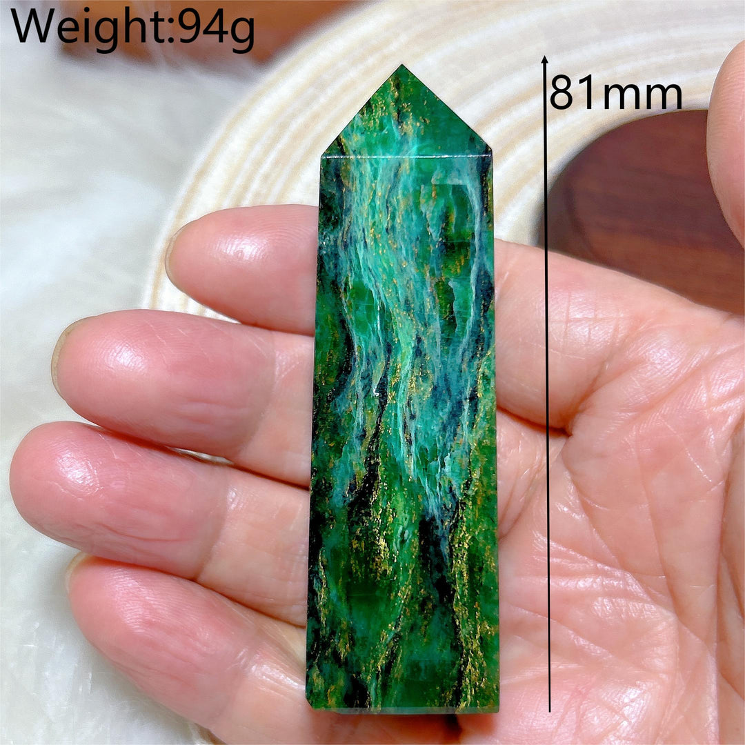 Green Jasper Crystal Tower